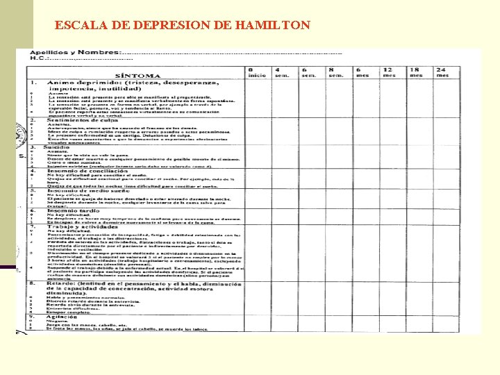 ESCALA DE DEPRESION DE HAMILTON 