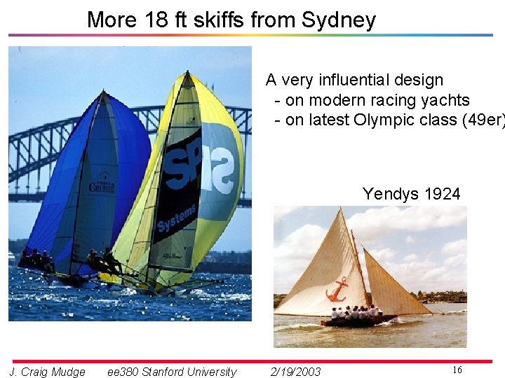 More 18 ft skiffs from Sydney A very influential design - on modern racing