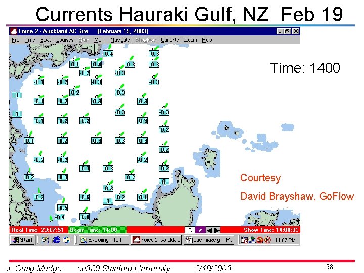 Currents Hauraki Gulf, NZ Feb 19 Time: 1400 Courtesy David Brayshaw, Go. Flow J.