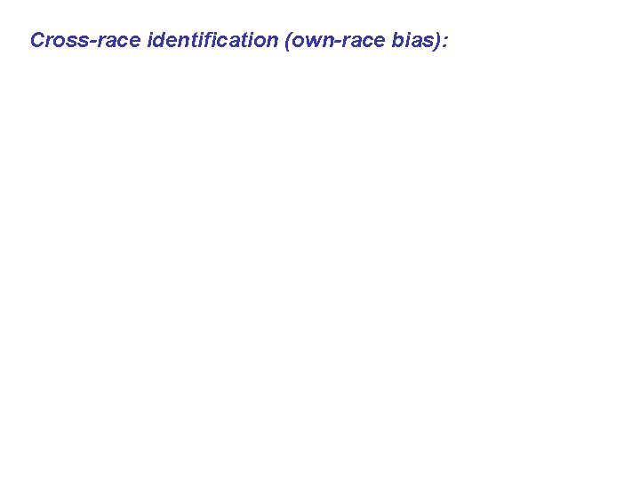 Cross-race identification (own-race bias): 