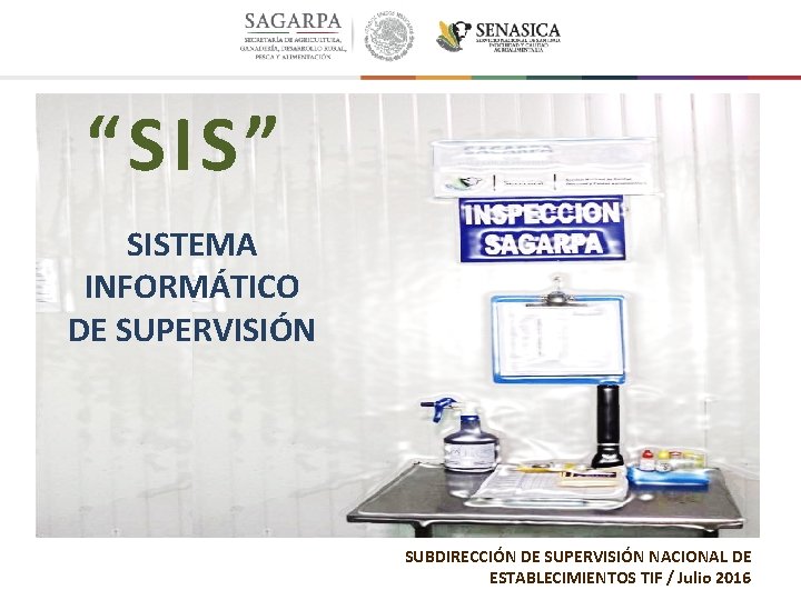 “SIS” SISTEMA INFORMÁTICO DE SUPERVISIÓN SUBDIRECCIÓN DE SUPERVISIÓN NACIONAL DE ESTABLECIMIENTOS TIF / Julio