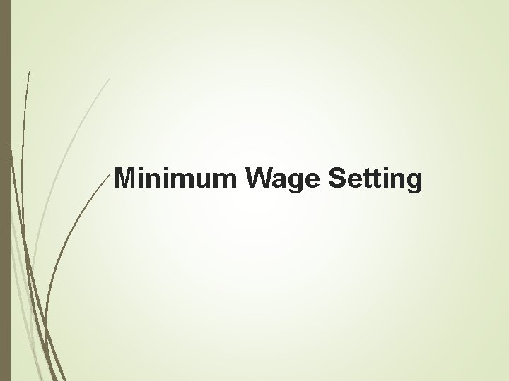 Minimum Wage Setting 