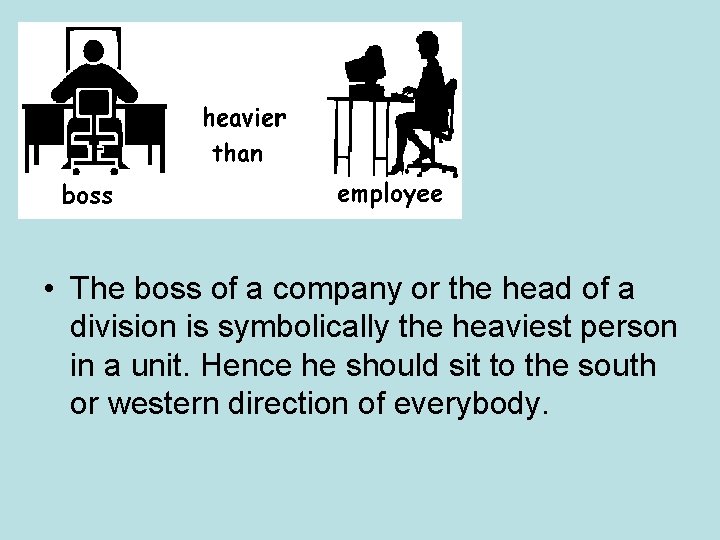 • The boss of a company or the head of a division is • The boss of a company or the head of a division is