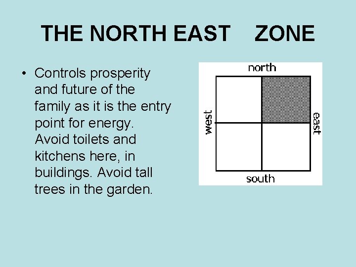 THE NORTH EAST • Controls prosperity and future of the family as it is THE NORTH EAST • Controls prosperity and future of the family as it is