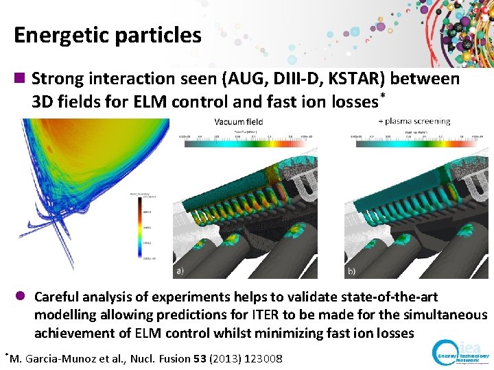 Energetic particles n Strong interaction seen (AUG, DIII-D, KSTAR) between 3 D fields for Energetic particles n Strong interaction seen (AUG, DIII-D, KSTAR) between 3 D fields for
