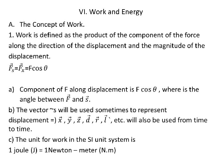 VI. Work and Energy • 