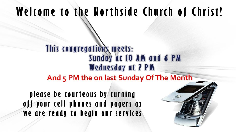 And 5 PM the on last Sunday Of The Month And 5 PM the on last Sunday Of The Month