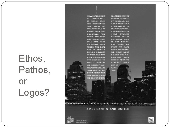 Ethos, Pathos, or Logos? 