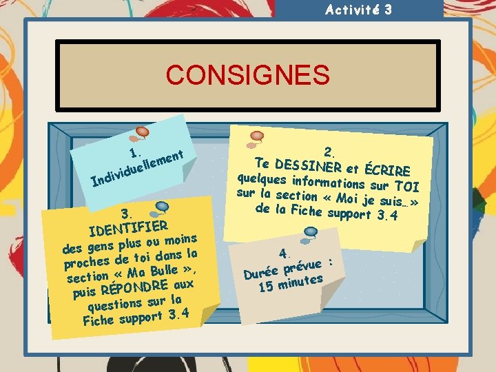 Activité 3 CONSIGNES 1. nt e m e ell vidu i Ind 3. IDENTIFIER