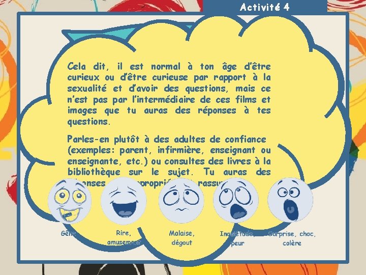 Activité 4 On en discute! Cela dit, il est normal à ton âge d’être