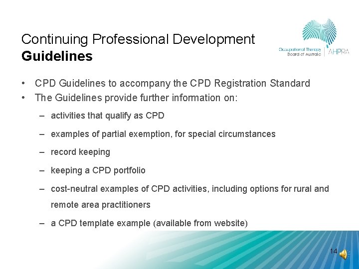 Continuing Professional Development Guidelines • CPD Guidelines to accompany the CPD Registration Standard •