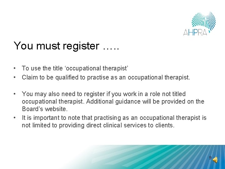 You must register …. . • To use the title ‘occupational therapist’ • Claim