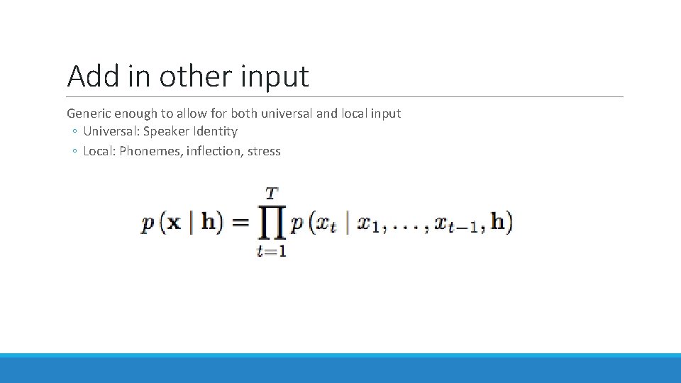 Add in other input Generic enough to allow for both universal and local input Add in other input Generic enough to allow for both universal and local input
