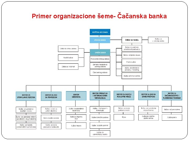 Primer organizacione šeme- Čačanska banka 