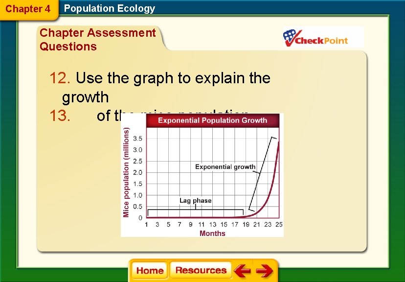 Chapter 4 Population Ecology Chapter Assessment Questions 12. Use the graph to explain the