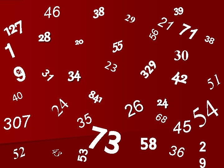 23 43 52 841 35 73 53 307 24 40 21 56 55 31