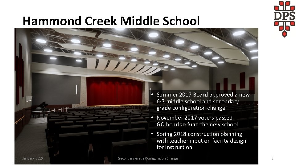 Hammond Creek Middle School • Summer 2017 Board approved a new 6 -7 middle