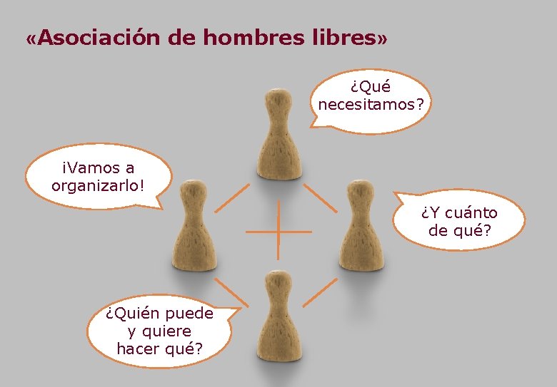  «Asociación de hombres libres» ¿Qué necesitamos? ¡Vamos a organizarlo! ¿Y cuánto de qué?