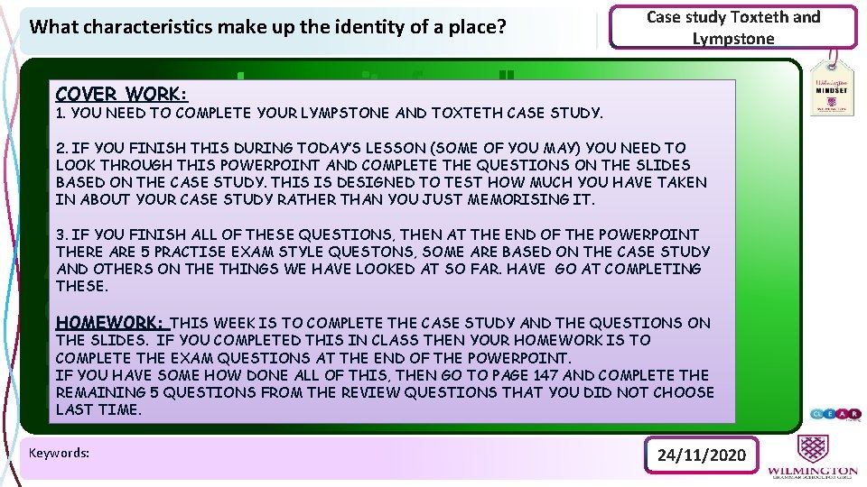 What characteristics make up the identity of a place? Case study Toxteth and Lympstone