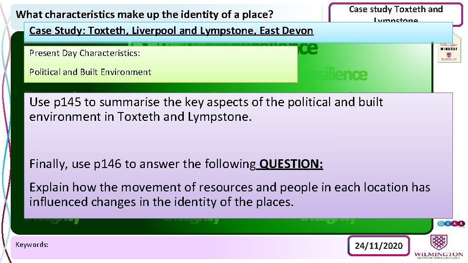 What characteristics make up the identity of a place? Case Study: Toxteth, Liverpool and