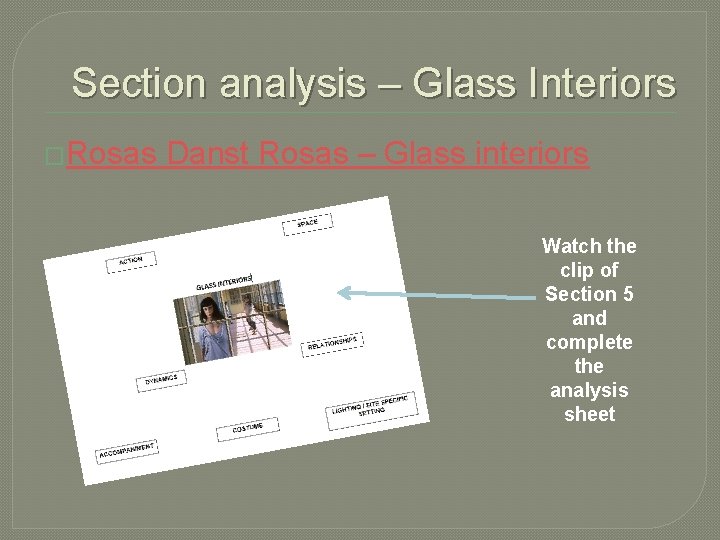 Section analysis – Glass Interiors �Rosas Danst Rosas – Glass interiors Watch the clip