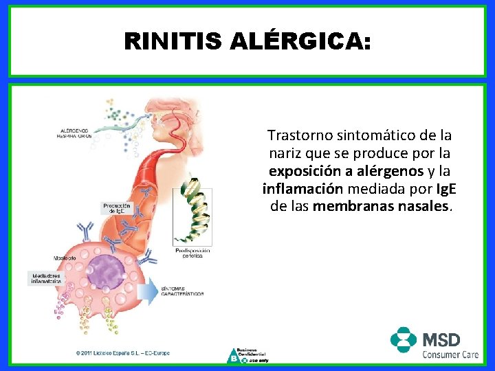RINITIS ALÉRGICA: Trastorno sintomático de la nariz que se produce por la exposición a