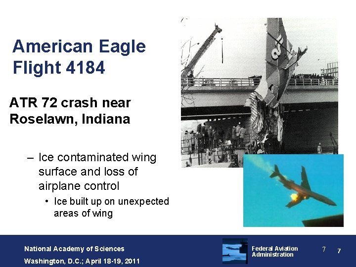 American Eagle Flight 4184 ATR 72 crash near Roselawn, Indiana – Ice contaminated wing