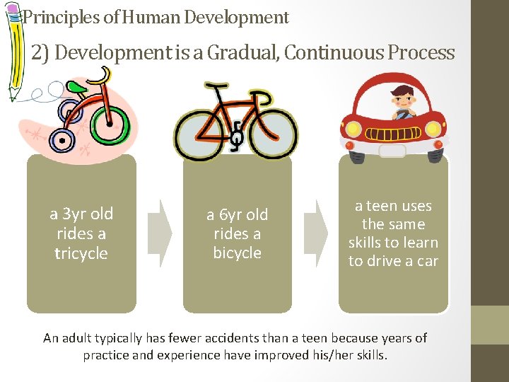 Principles of Human Development 2) Development is a Gradual, Continuous Process a 3 yr