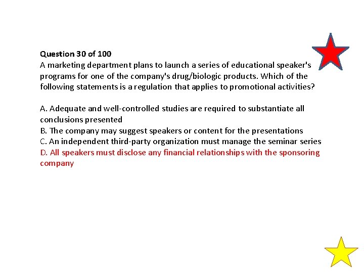 Question 30 of 100 A marketing department plans to launch a series of educational Question 30 of 100 A marketing department plans to launch a series of educational