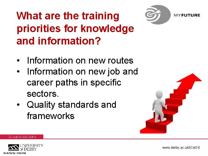 What are the training priorities for knowledge and information? • Information on new routes