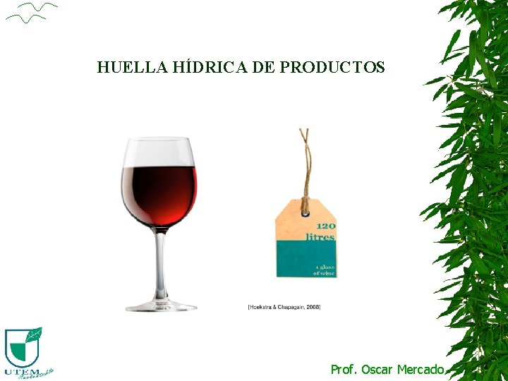 HUELLA HÍDRICA DE PRODUCTOS Prof. Oscar Mercado 