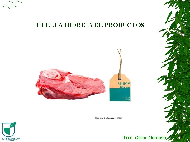 HUELLA HÍDRICA DE PRODUCTOS Prof. Oscar Mercado 