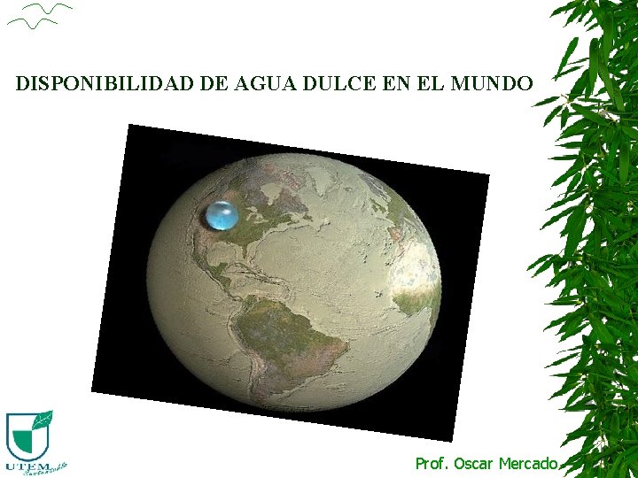 DISPONIBILIDAD DE AGUA DULCE EN EL MUNDO Prof. Oscar Mercado 