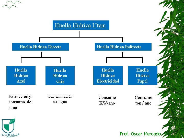 Huella Hídrica Utem Huella Hídrica Directa Huella Hídrica Azul Extracción y consumo de agua