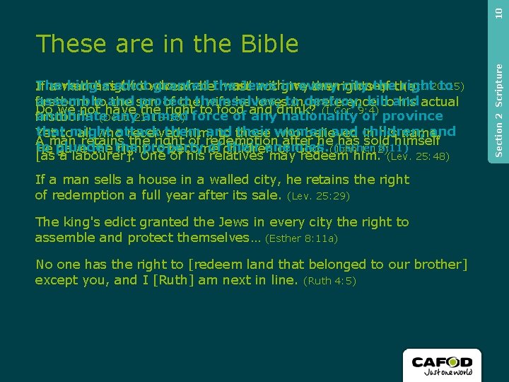 10 The king's edict granted the Jews in every city the right to I