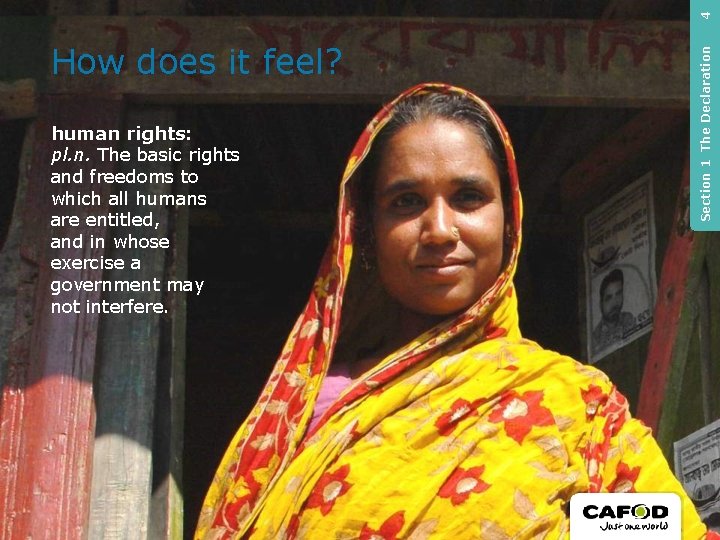 4 human rights: pl. n. The basic rights and freedoms to which all humans