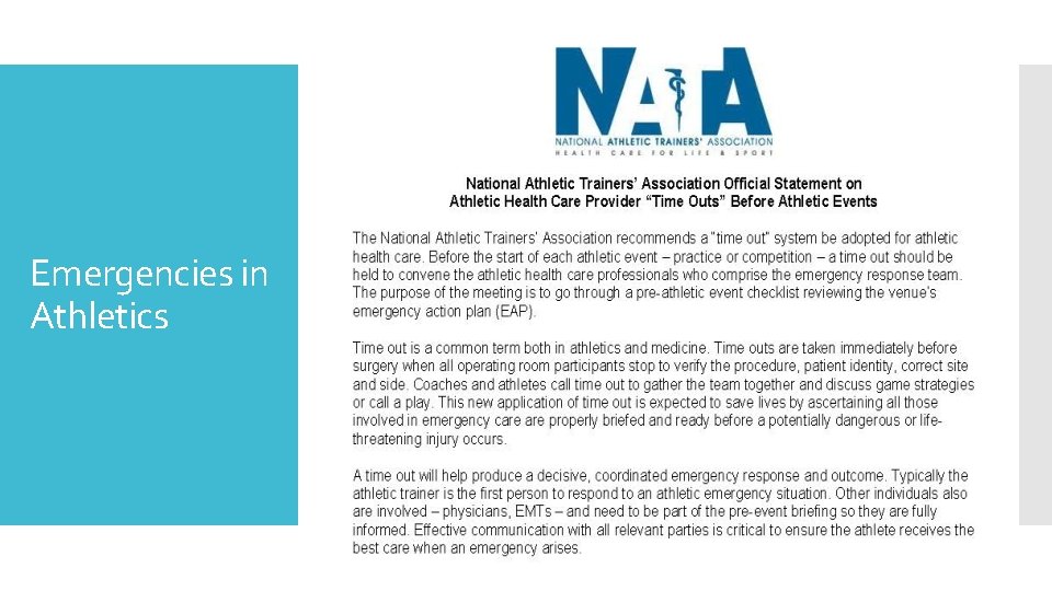 Emergencies in Athletics 