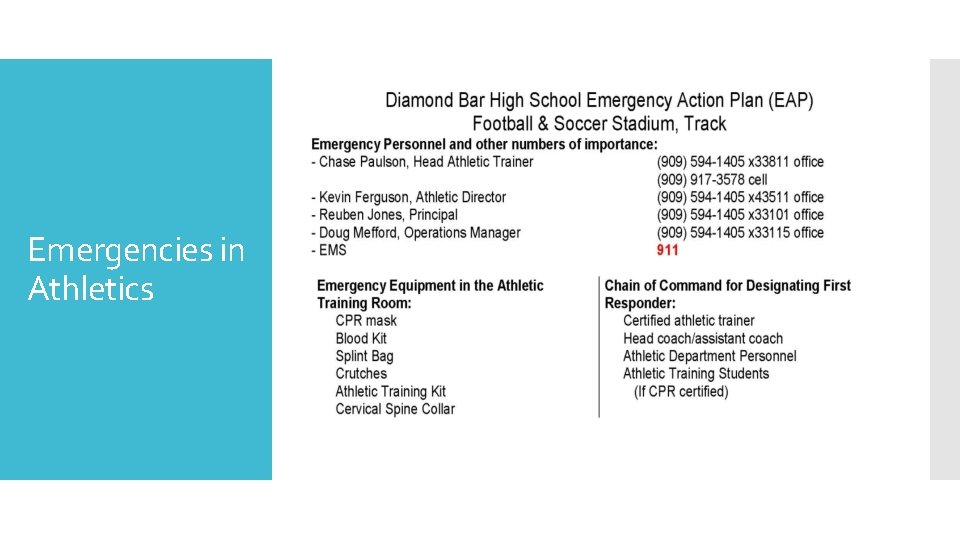 Emergencies in Athletics 