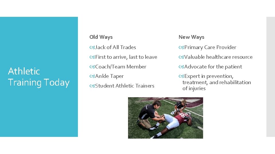 Athletic Training Today Old Ways New Ways Jack of All Trades Primary Care Provider