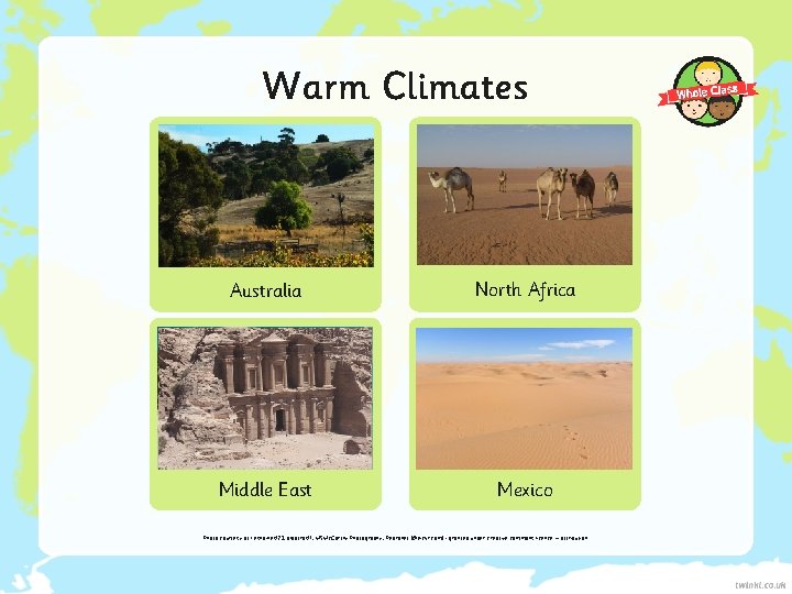 Warm Climates Australia North Africa Middle East Mexico Photo courtesy of Leshaines 123, albatros