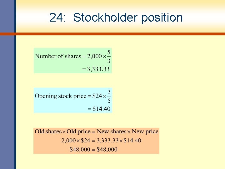24: Stockholder position 