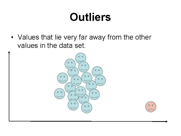 Outliers • Values that lie very far away from the other values in the
