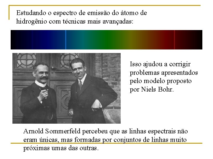 Estudando o espectro de emissão do átomo de hidrogênio com técnicas mais avançadas: Isso