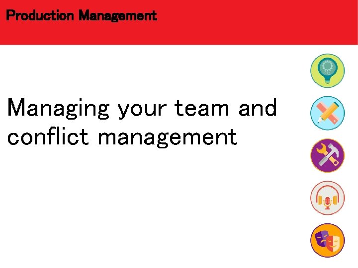 Production Management Managing your team and conflict management 