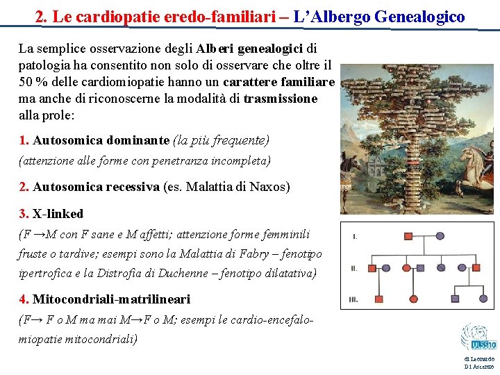 2. Le cardiopatie eredo-familiari – L’Albergo Genealogico La semplice osservazione degli Alberi genealogici di