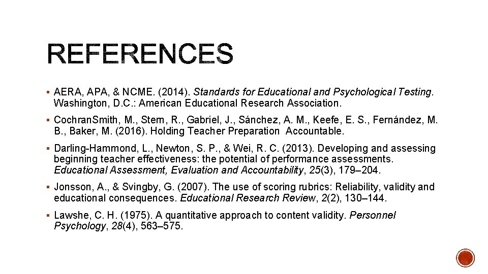 § AERA, APA, & NCME. (2014). Standards for Educational and Psychological Testing. Washington, D.