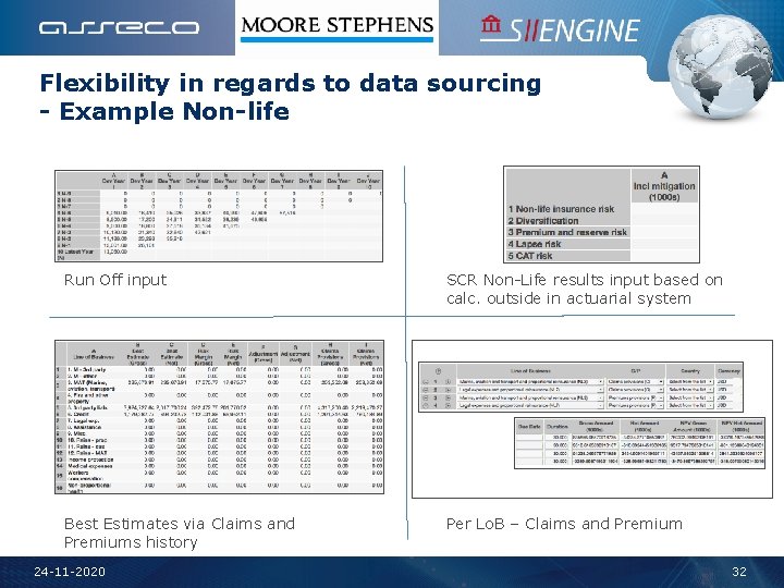 Flexibility in regards to data sourcing - Example Non-life Run Off input SCR Non-Life