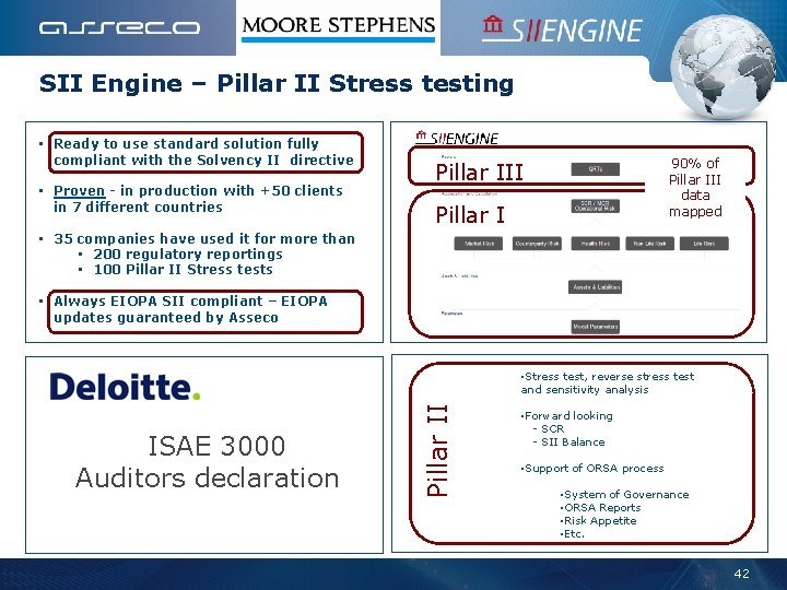 SII Engine – Pillar II Stress testing • Ready to use standard solution fully