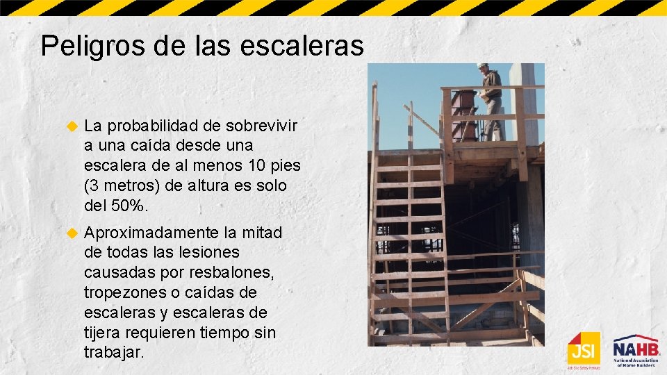 Peligros de las escaleras La probabilidad de sobrevivir a una caída desde una escalera