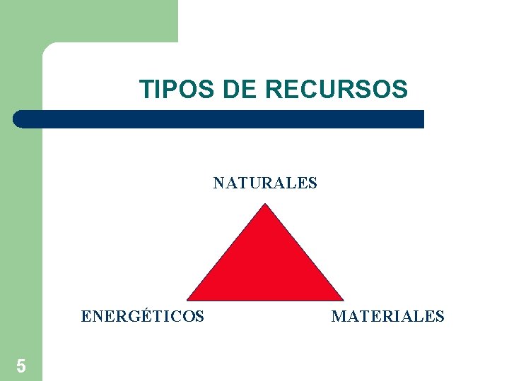 TIPOS DE RECURSOS NATURALES ENERGÉTICOS 5 MATERIALES 